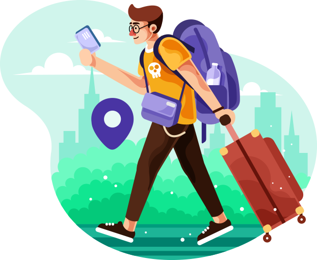 International traveler illustration